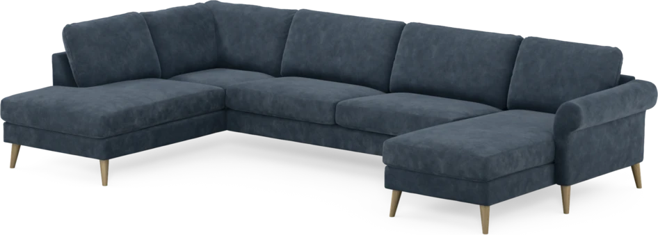 Bridge - 3-sits soffa med divan vänster och schäslong höger - Blå