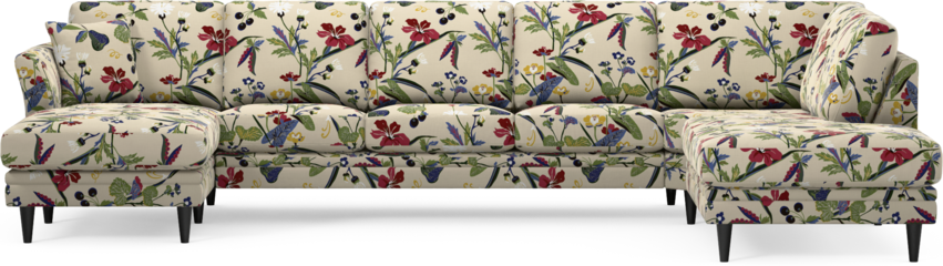 Eden - 3-sits soffa med schäslong vänster och divan höger - Flerfärgad