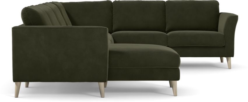 Bridge - Hörnsoffa, 3+2-sits med schäslong vänster - Grön