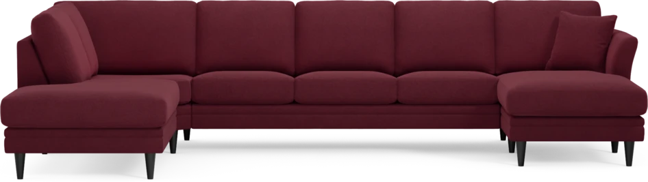 Eden - 3-sits soffa med divan vänster och schäslong höger - Röd