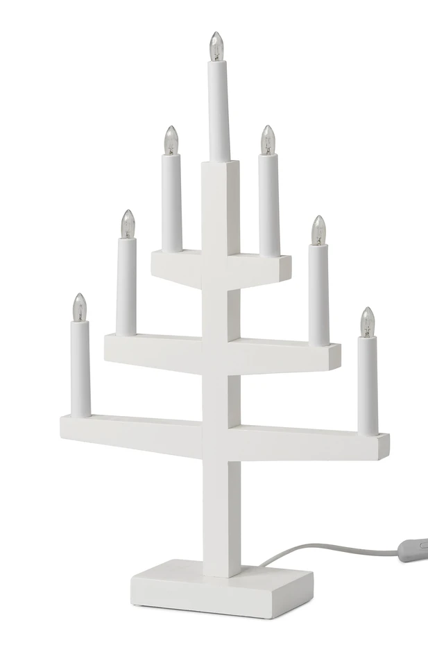 Trapp - Adventsljusstake 7-arm - Vit
