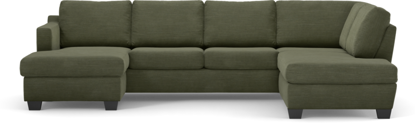 Friday - 3-sits soffa med schäslong vänster och divan höger - Grön