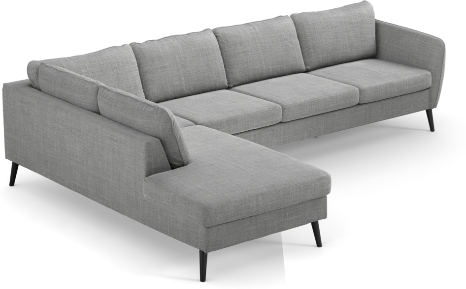 County - 3-sits soffa med divan vänster - Grå
