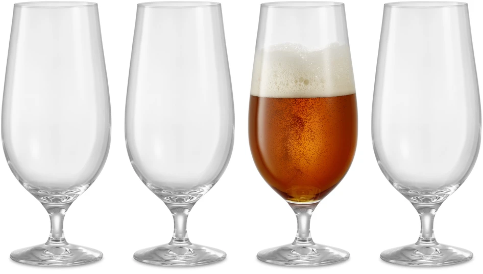 Beer - Ölglas 4-pack,H 19,5 B 8,5cm 60 cl - Vit