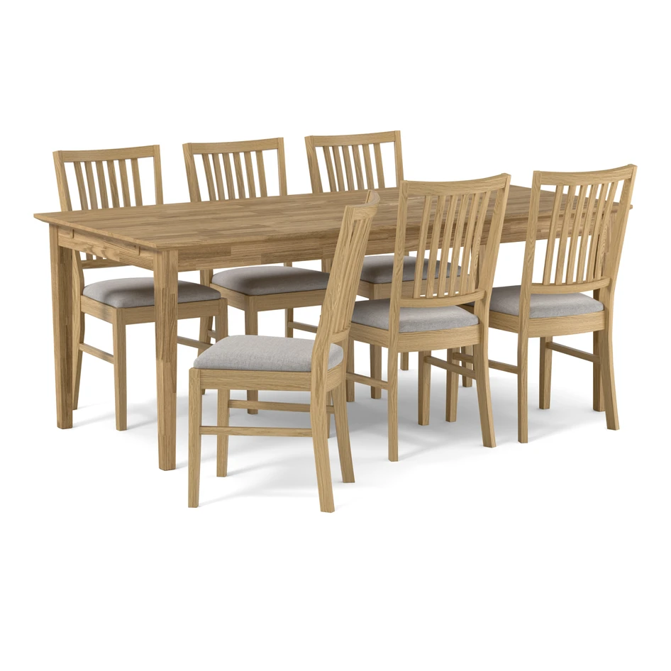 Ekerö - Matgrupp med 6 stolar Ekerö - Beige