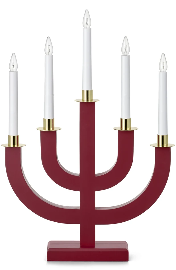 Edith  - Adventsljusstake 5-armad - Röd