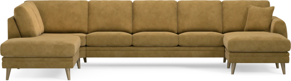 Eden - 3-sits soffa med divan vänster och schäslong höger - Gul
