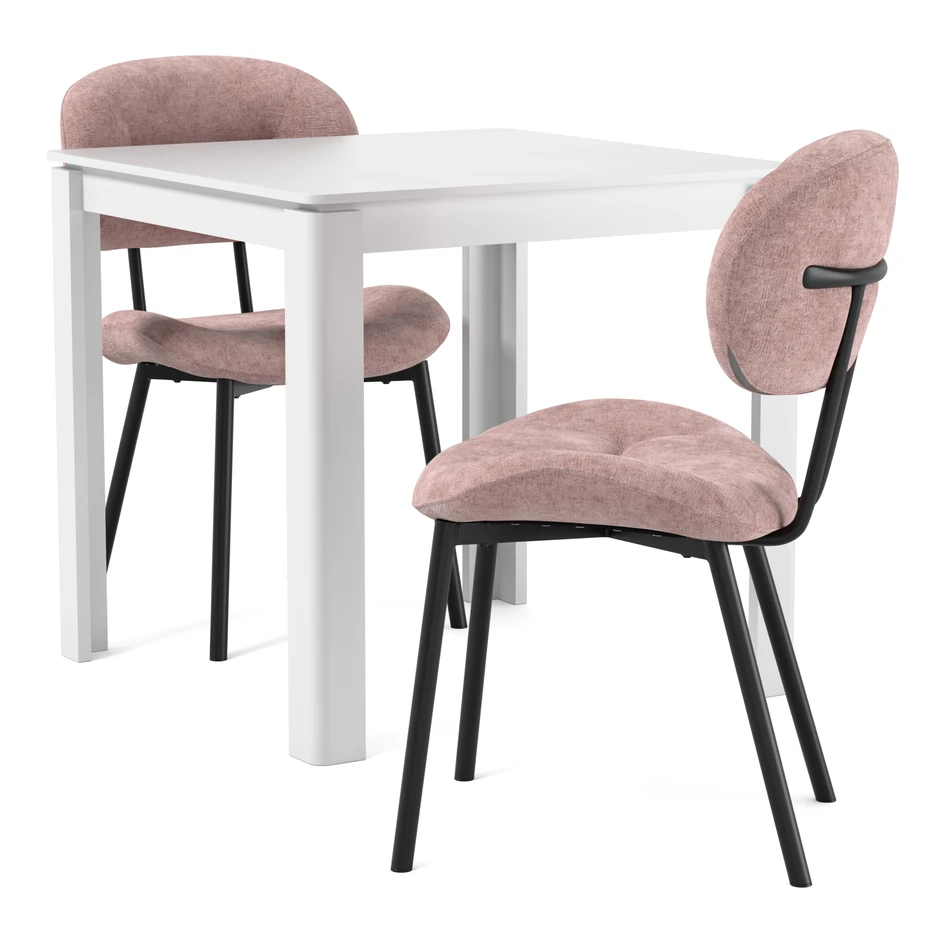 Mori - Matgrupp med 2 stolar Carol - Rosa