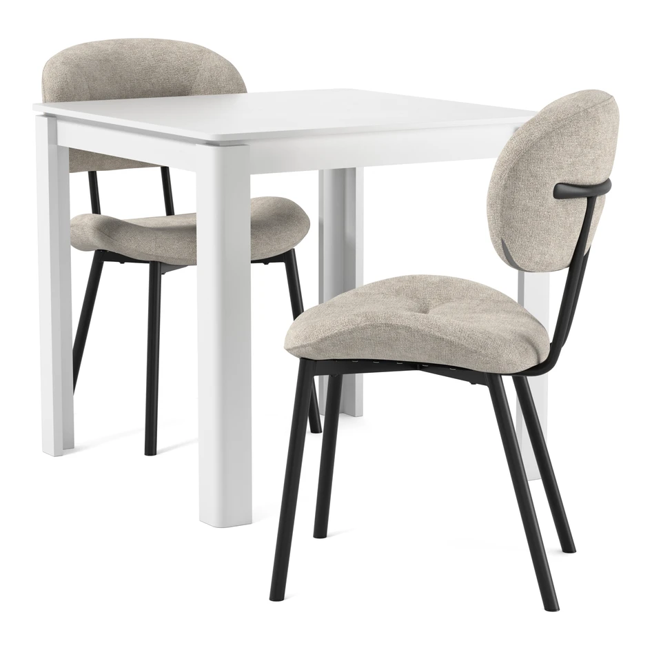 Mori - Matgrupp med 2 stolar Carol - Beige