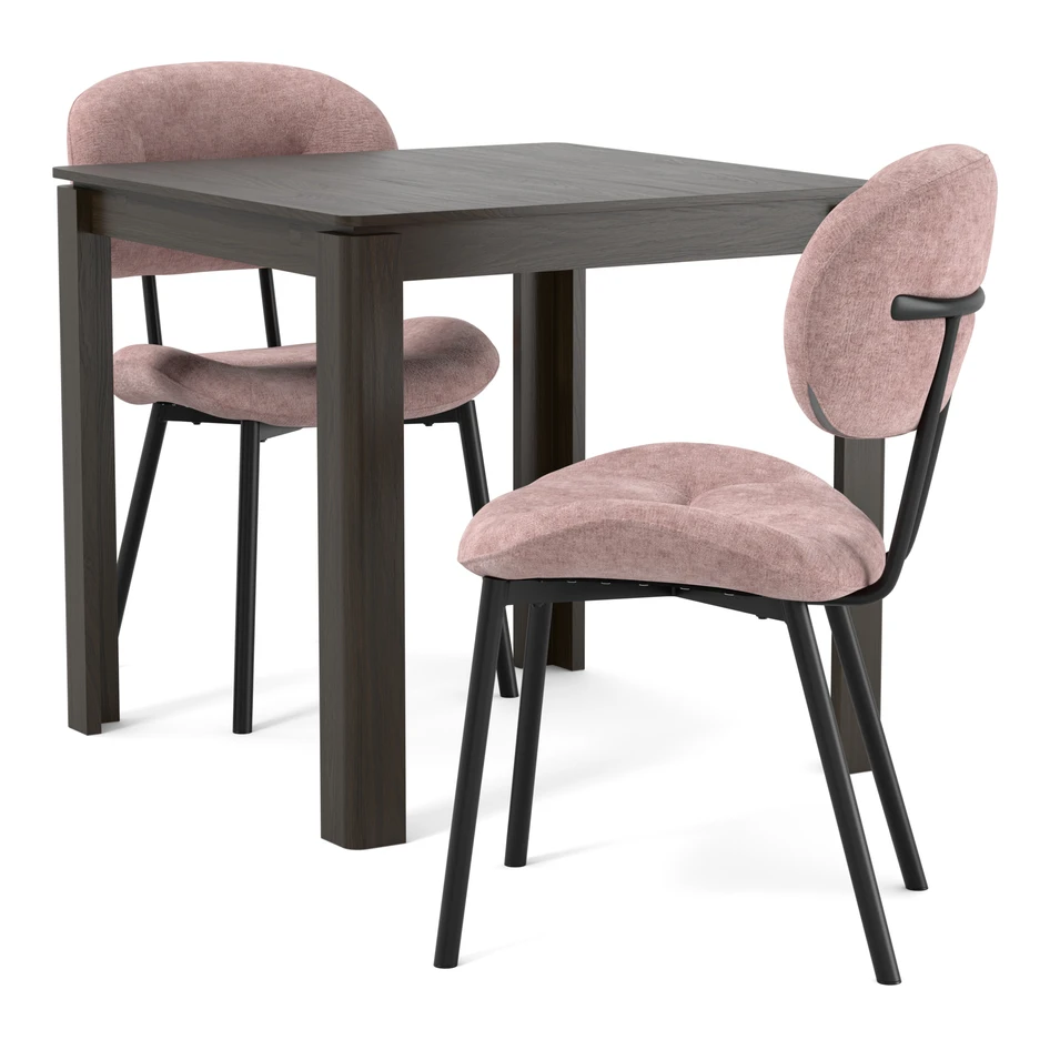 Mori - Matgrupp med 2 stolar Carol - Rosa