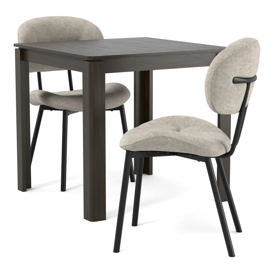 Mori - Matgrupp med 2 stolar Carol - Beige