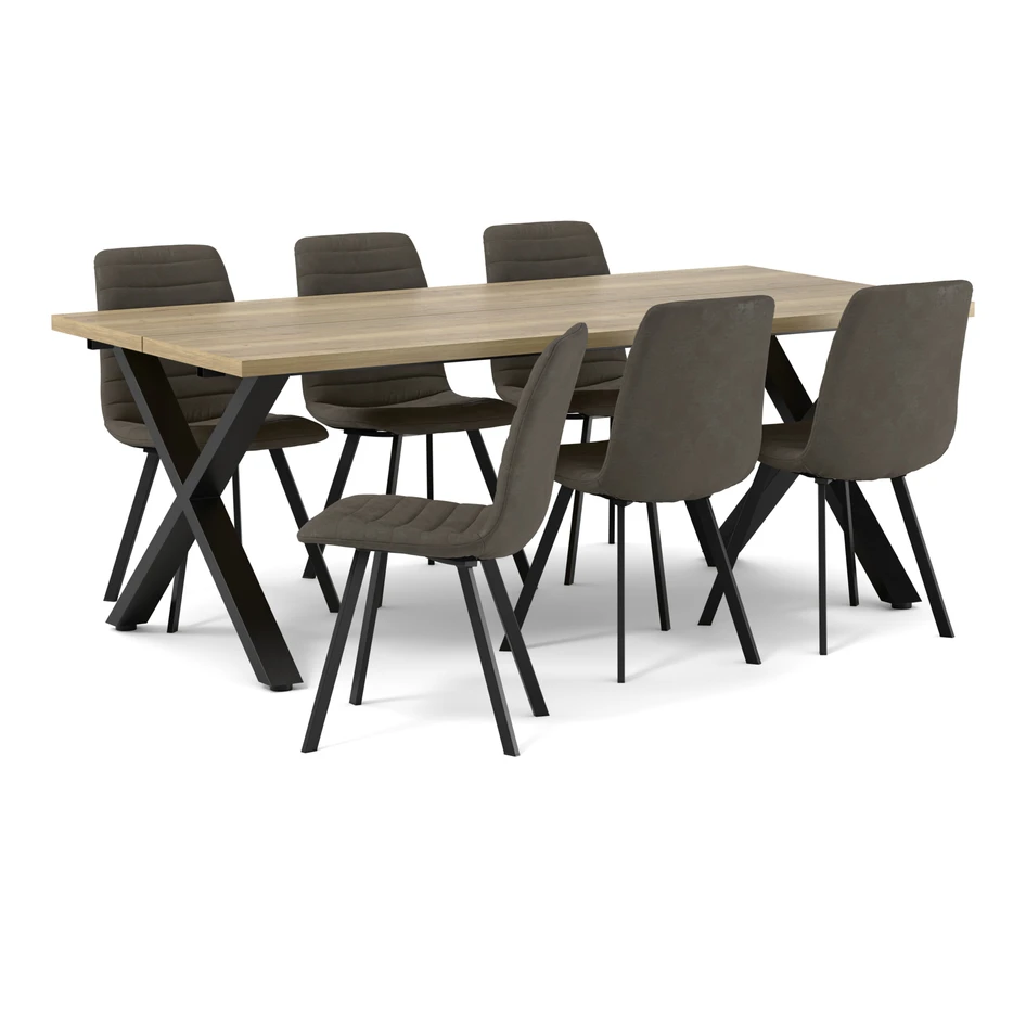 Veneto - Matgrupp med 6 stolar Santos - Beige