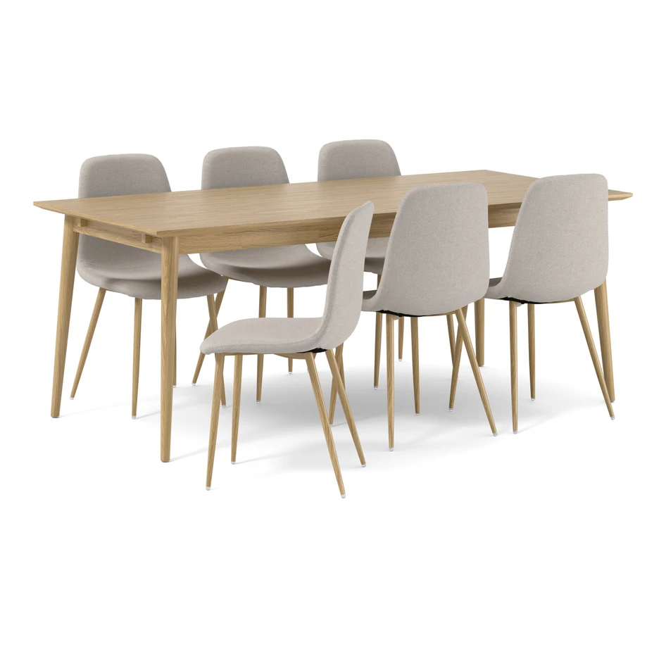 Harry - Matgrupp med 6 stolar Tracy - Beige