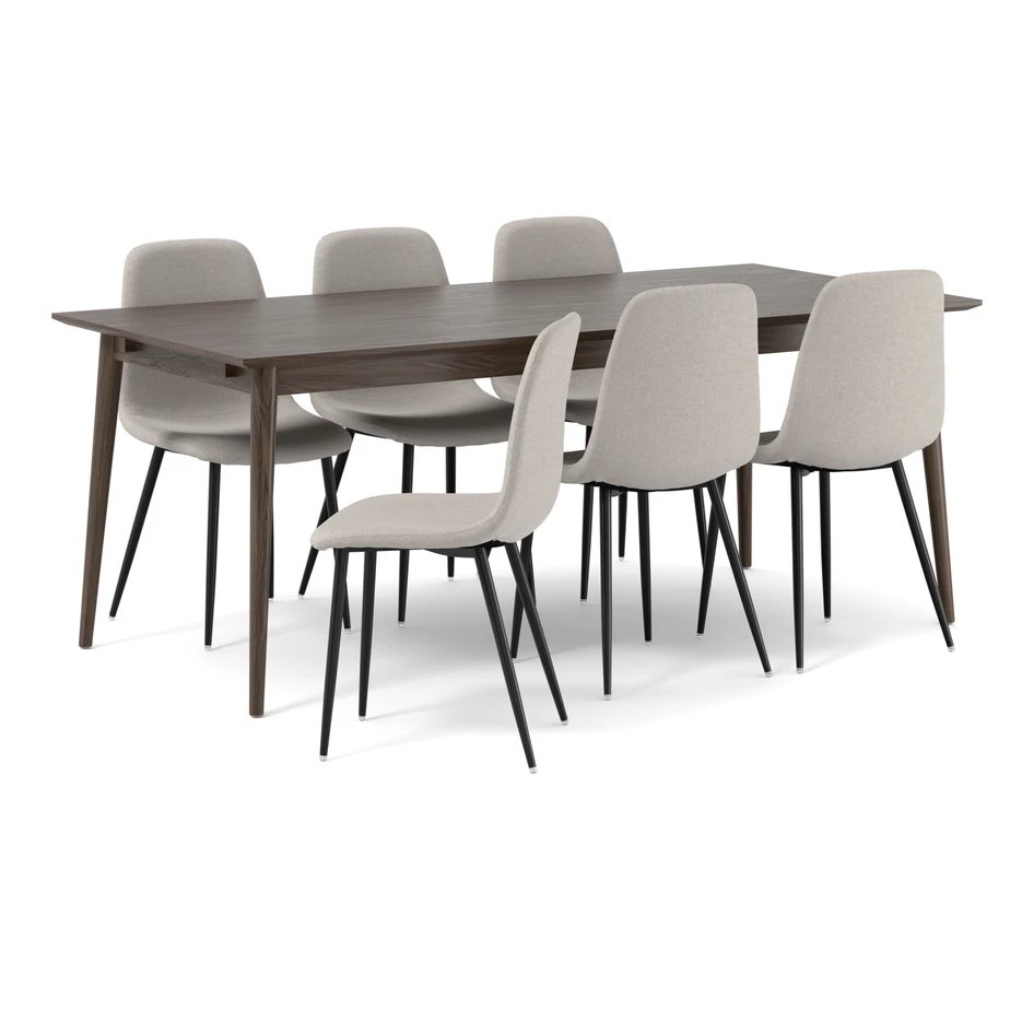Harry - Matgrupp med 6 stolar Tracy - Beige