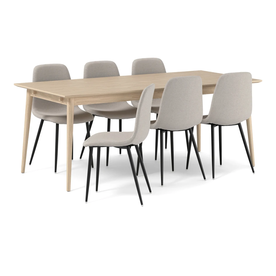 Harry - Matgrupp med 6 stolar Tracy - Beige