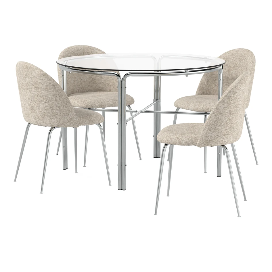 Mattina - Matgrupp med 4 stolar Kiwi - Beige