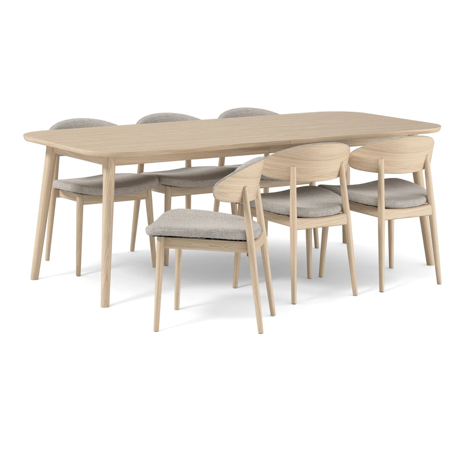 Sixten - Matgrupp med 6 stolar Canape - Beige