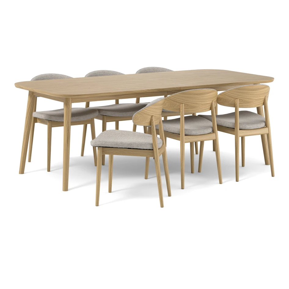 Sixten - Matgrupp med 6 stolar Canape - Beige