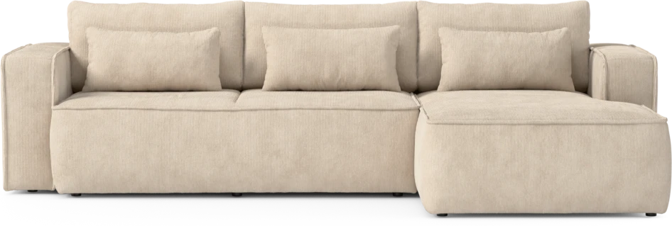 Ide - Bäddsoffa 3-sits med schäslong höger - Beige