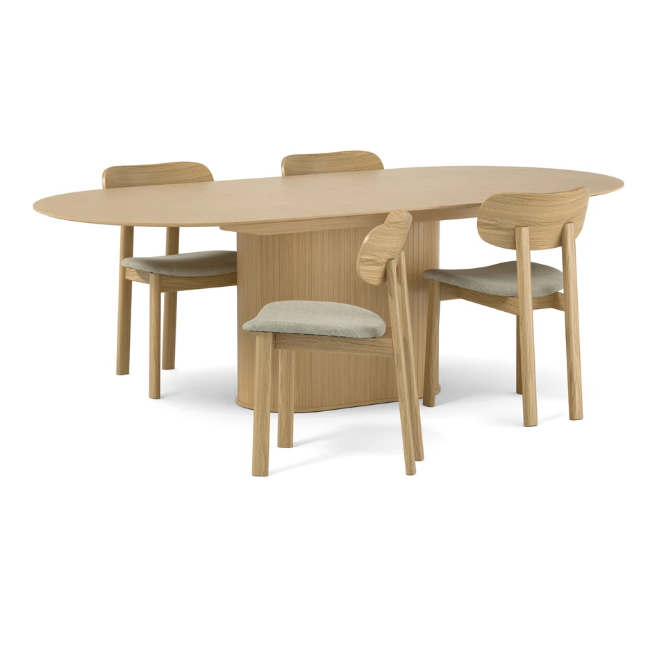 Judit - Matgrupp med 4 stolar Lucca - Beige