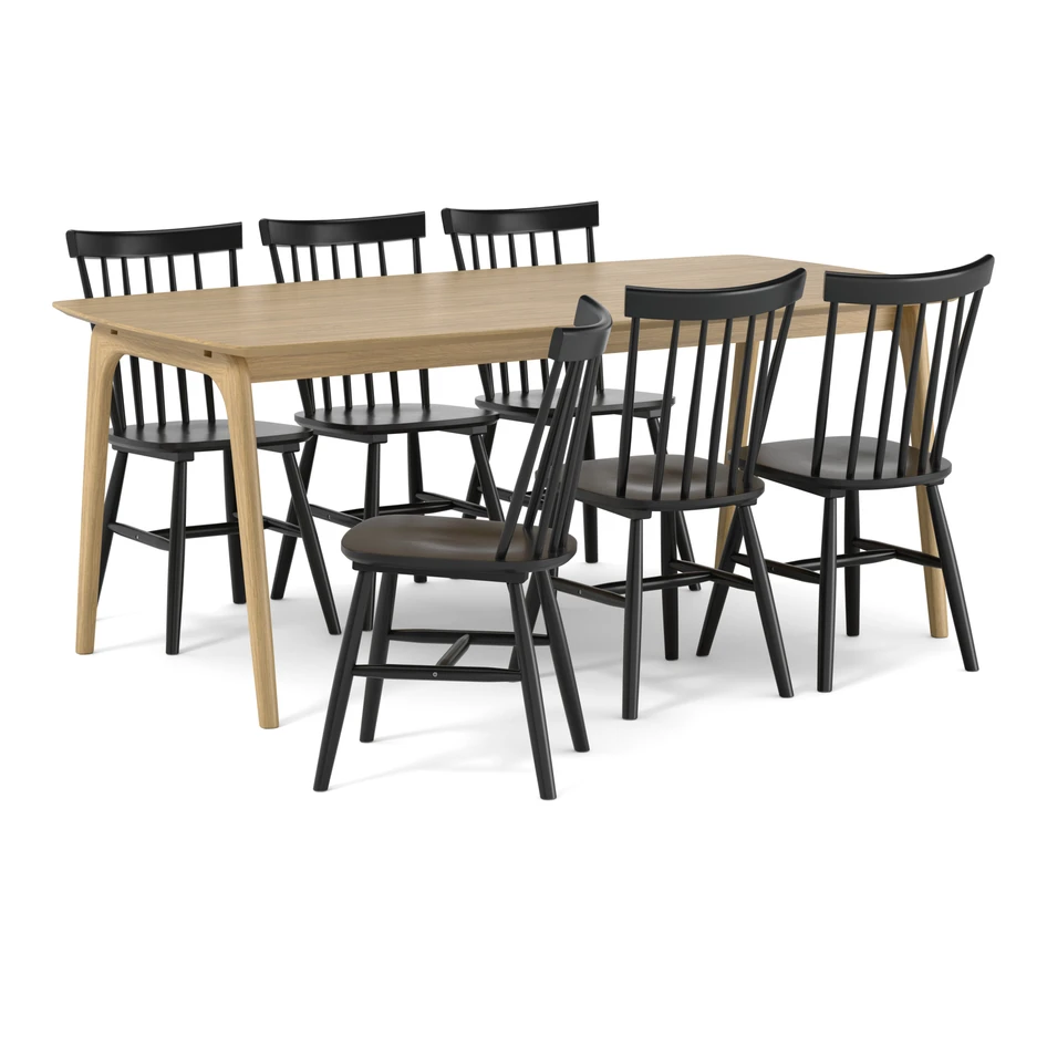 Nashua - Matgrupp med 6 stolar Sven - Beige