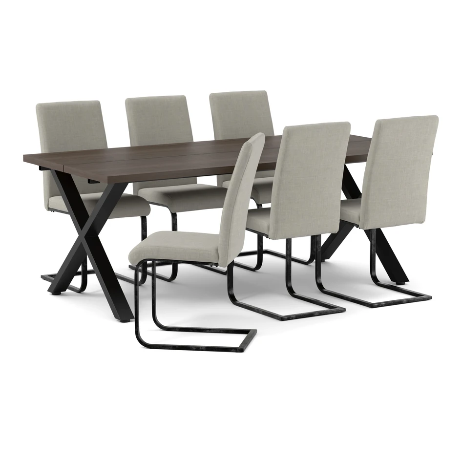 Veneto - Matgrupp med 6 stolar Jack - Beige