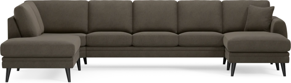Eden - 3-sits soffa med divan vänster och schäslong höger - Brun