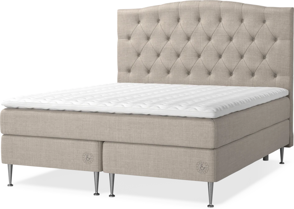 Saltskär Comfort - Kontinentalsäng, dubbelsäng med bäddmadrass Saltskär Comfort, sängben och Välvd sänggavel