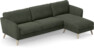 Bridge - 3-sits soffa med schäslong höger - Grön