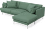 Harper - 3-sits soffa XL med schäslong höger  - Grön
