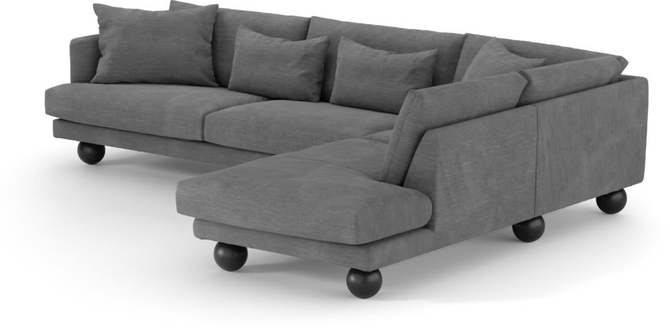 Harper - 3-sits soffa med divan höger - Grå