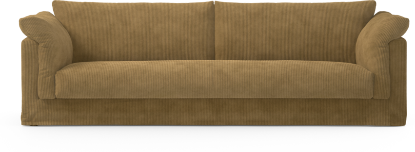 Cherrie - 4-sits soffa, hel dyna och kappa - Gul