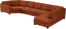 Nevada - 3-sits soffa med cosy hörn vänster och divan höger - Röd