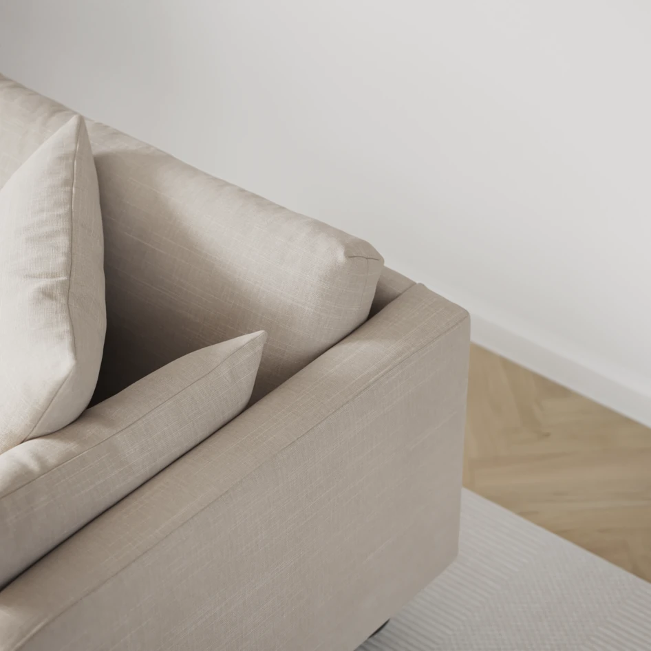 Harper - 3-sits soffa, hel dyna - Beige