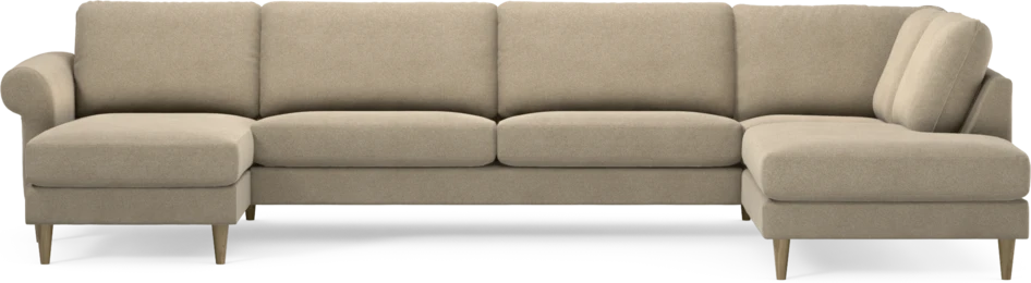 Bridge - 3-sits soffa med schäslong vänster och divan höger - Beige