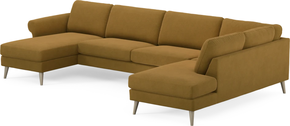 Bridge - 3-sits soffa med schäslong vänster och divan höger - Gul