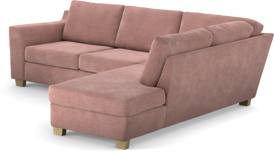 Friday - 2,5-sits soffa med divan höger - Rosa