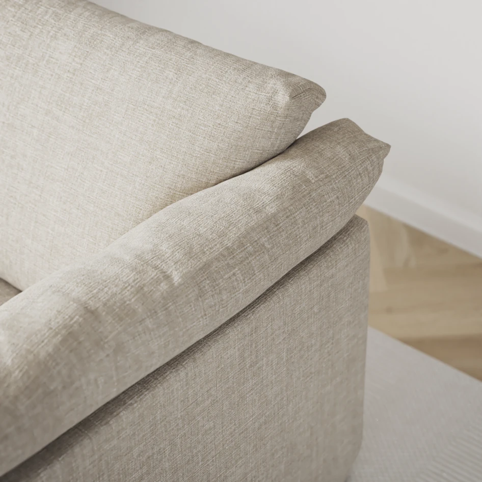 Cherrie - 3-sits soffa med divan vänster, med kappa - Beige