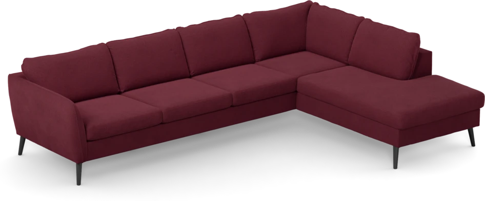 County - 3-sits soffa med divan höger - Röd