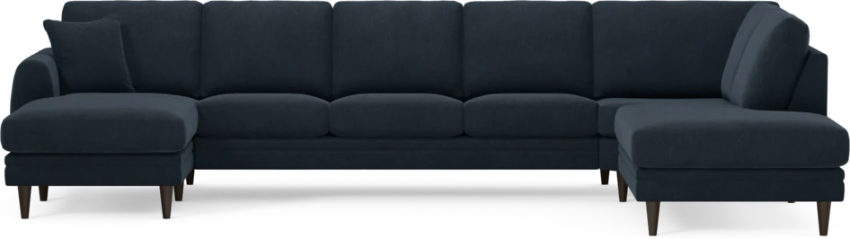 Eden - 3-sits soffa med schäslong vänster och divan höger - Blå