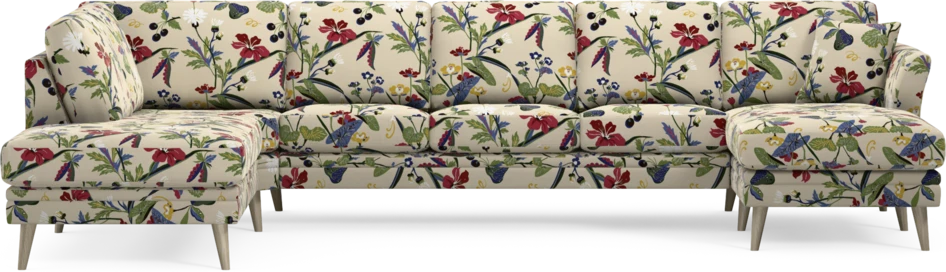 Eden - 3-sits soffa med divan vänster och schäslong höger - Flerfärgad
