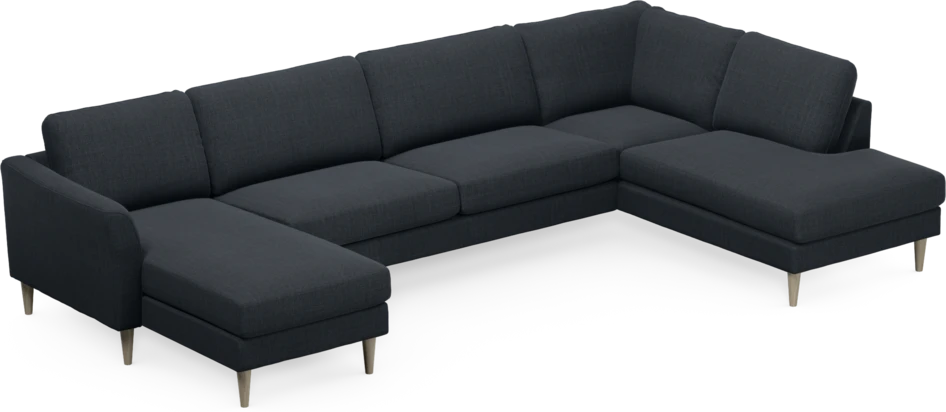 Bridge - 3-sits soffa med schäslong vänster och divan höger - Blå