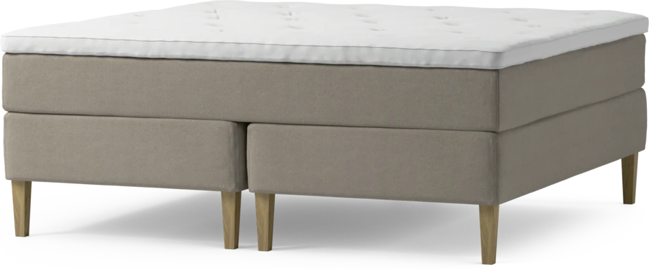 Delux Exclusive - Kontinentalsäng, dubbelsäng med bäddmadrass och sängben - Beige