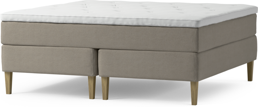 Delux Exclusive - Kontinentalsäng, dubbelsäng med bäddmadrass och sängben - Beige