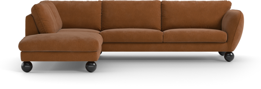 Madison - 3-sits soffa med divan vänster - Orange