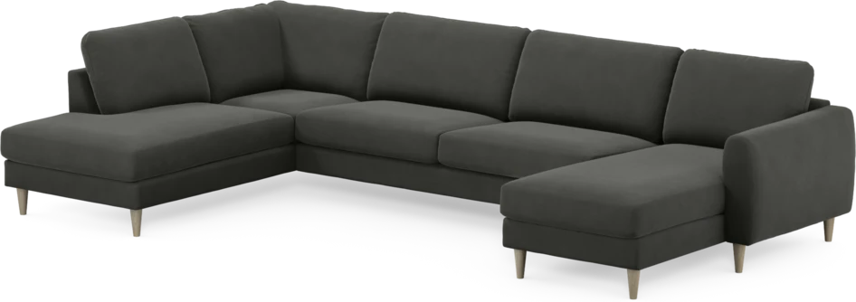 Bridge - 3-sits soffa med divan vänster och schäslong höger - Grå
