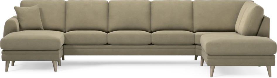 Eden - 3-sits soffa med schäslong vänster och divan höger - Beige