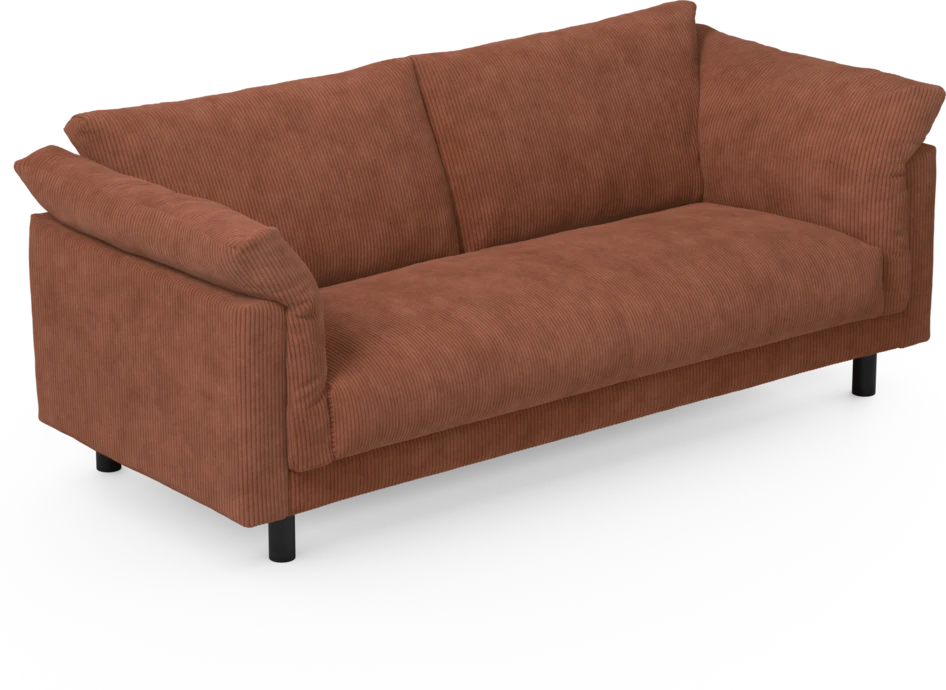 Cherrie - 2,5-sits soffa, hel dyna, fast klädsel - Orange