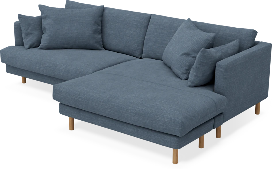 Harper - 4-sits med schäslong XL höger - Blå
