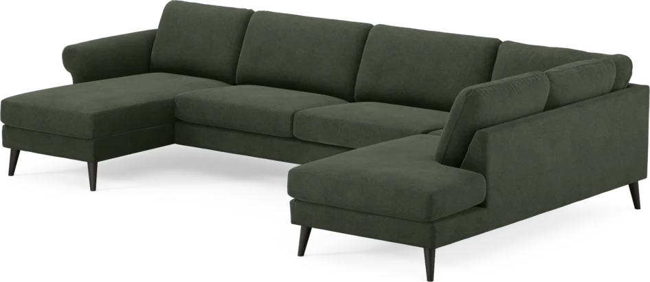 Bridge - 3-sits soffa med schäslong vänster och divan höger - Grön